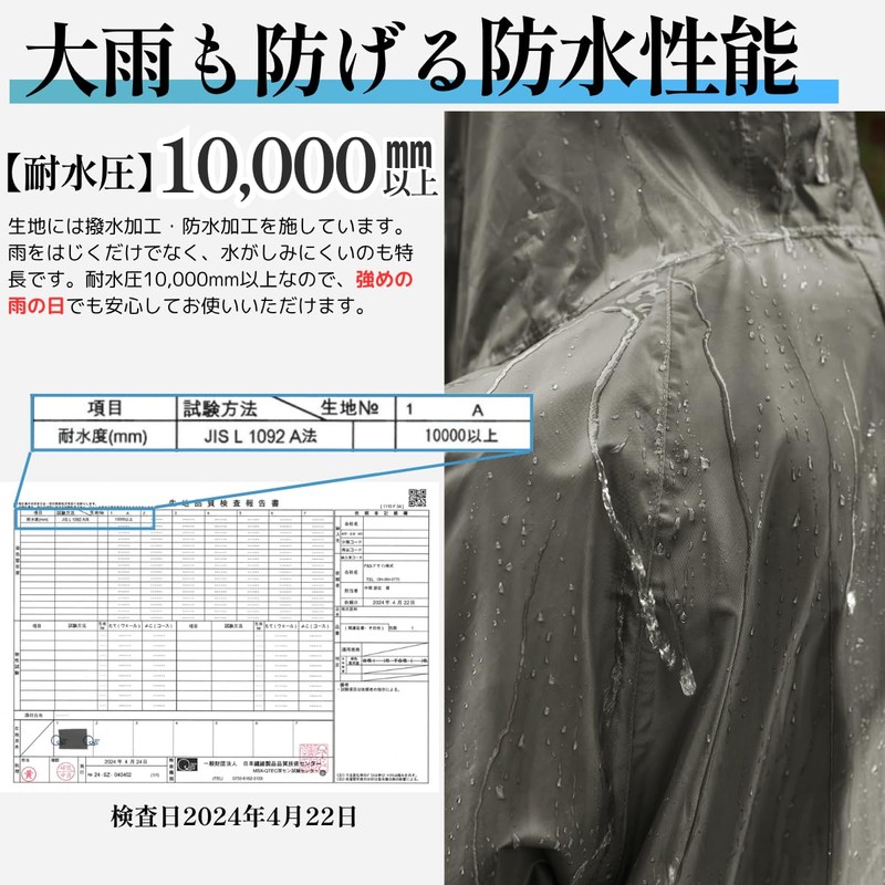 Monilo Women's Raincoat, For Bicycles, Backpacks, A-line, Long Length Keeps