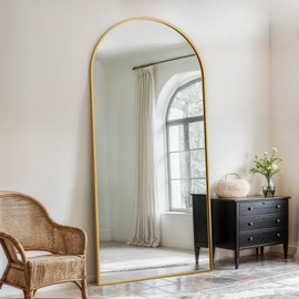 Novlux 76" x 34" Full Length Mirror, Arched Full Body Mirror Standing Mirrors, Large Floor Mirrors for Bedroom Bathroom Living Room, Gold