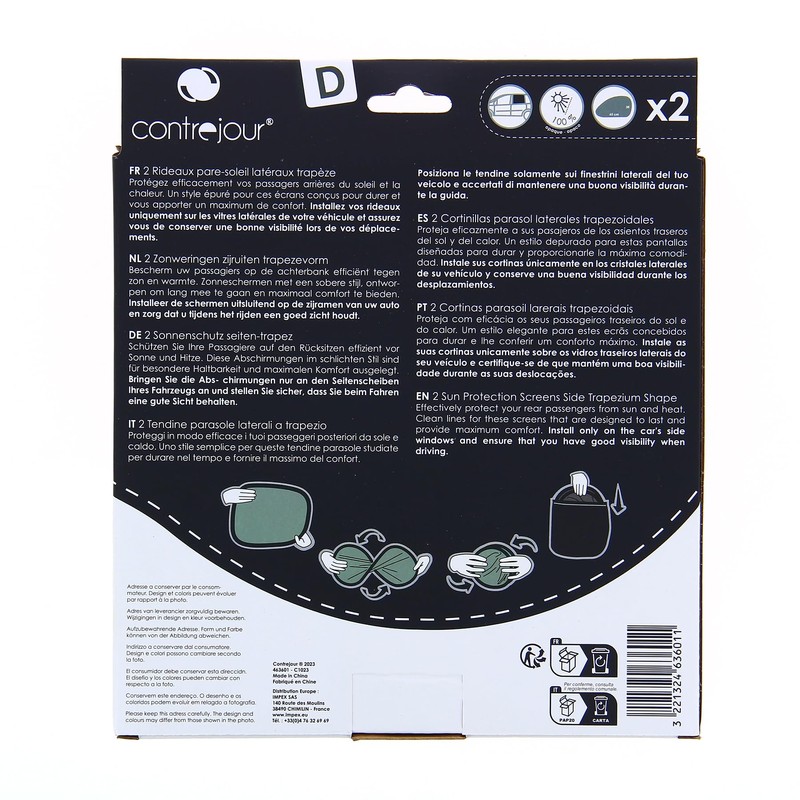 Contrejour 463601 2 Side-Window Sun Shades Shaped