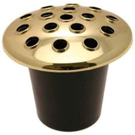 BLACK GOLD LIDS PLASTIC GRAVE VASE INSERT / INNER CEMETARY FLOWER POT