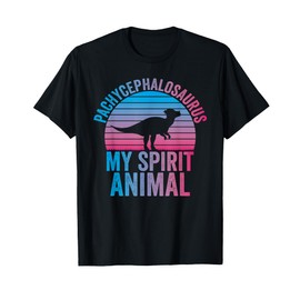 Pachycephalosaurus Spirit Animal Dinosaur Vaporwave Gift T-Shirt