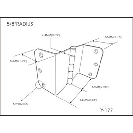 QCAA Heavy Duty 3.5" Swing Clear Offset Door Hinge Loose Pin, 5/8" Radius, Expandable Door Hinge, Brass, Made in Taiwan, 3 Pack
