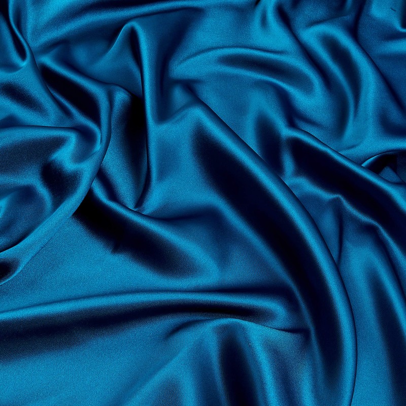 Shannon Fabrics Silky Satin Charmeuse Solid Peacock Fabric By The