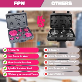 Triple Blade 4 Pcs PVC Pipe Reamer Kit, PVC Fitting Saver, Pipe Reamer, PVC Reamer Contains PPR75, PPR100, PPR150, PPR200 for SCH40 PVC ABS CPVC Pipe