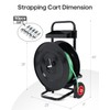 FAHKNS Black Heavy Duty Strapping Dispenser Banding Cart with 50