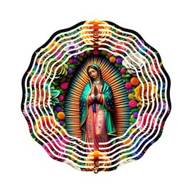 Virgin Mary Wind Spinner, Metal Wind Spinners Outdoor/Indoor,Virgin Mary Hanging Garden Decor for Outside, Stainless Wind Spinners for Yard and Garden 10 inch 3D (25.76X25 CM)