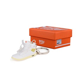 3D Mini shoe keychain Novelty and interesting gadgets decorations Birthday Children's Day Great for Kids Parties gifts (White(A single shoe))