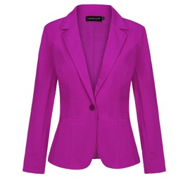 MINTLIMIT Women's Classic Blazer with Notched Lapel and Jetted Pockets Versatile and Timeless VT-Purple M