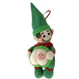 Farting Elf Christmas Ornaments-Funny Christmas Tree Decoration-Stocking Stuffer-Naughty But Nice Gag Gift-He Farts The Song Deck The Halls When You Press His Body-Measures 4x10 Inches