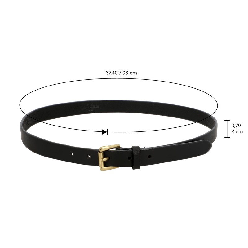 Gusti Sarina Simple Slim Leather Belt with Golden Buckle Waist