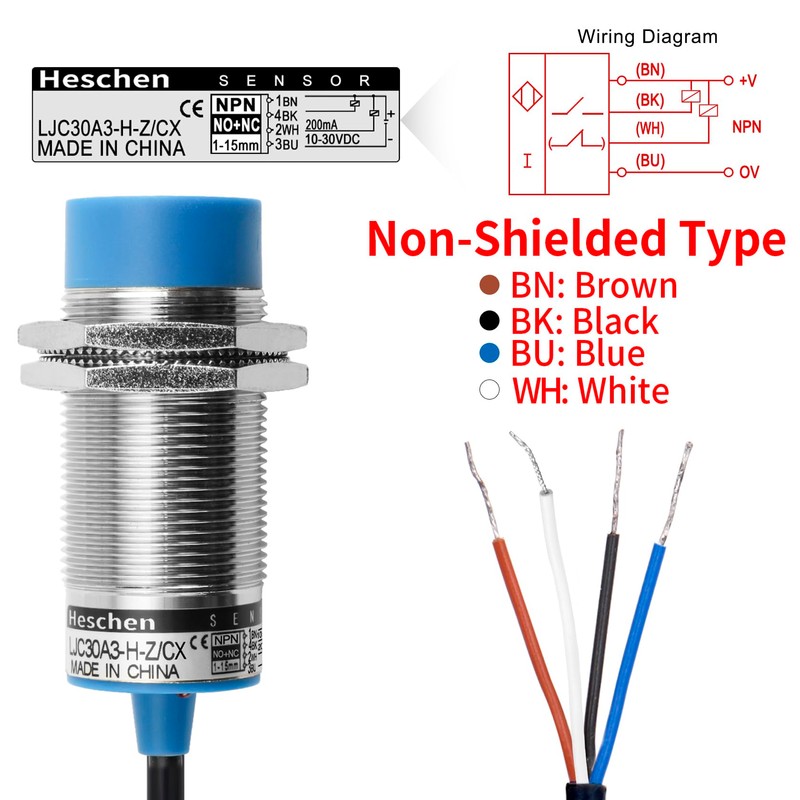 Heschen M30 Capacitive Proximity Sensor Switch, Non-Shield Type, LJC30A3-H-Z/CX, Detector