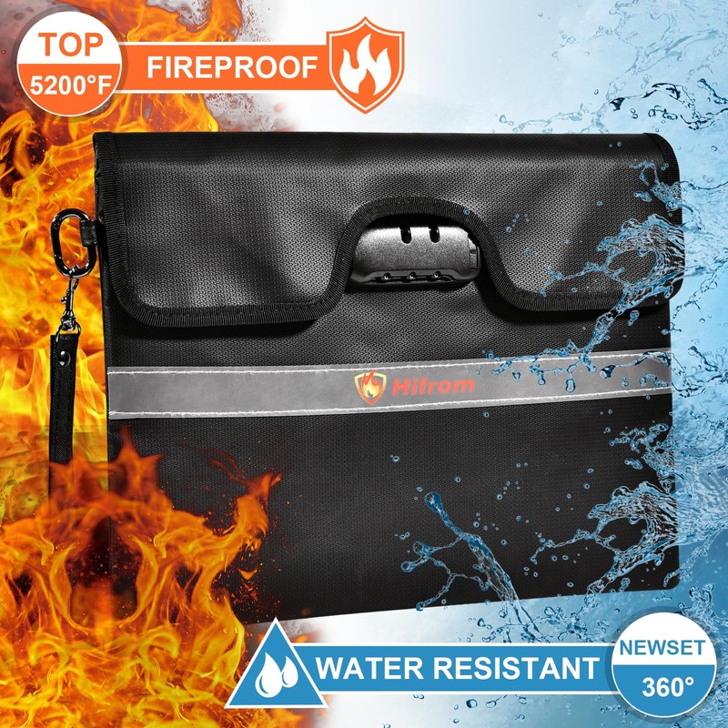 Document Bag Safe Fireproof Waterproof Fireproof Document Box Money Bag