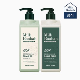 Milk Baobab Summer Cooling Cica Refreshing Shampoo 500ml + Scalp Pack 500ml / 밀크바오밥 여름 쿨링 시카 리프레싱 샴푸 500ml + 스칼프 팩 500ml