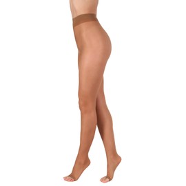 BANANALU 15 Denier Toeless Soft Tights Toeless Transparent Open Toe, bronze