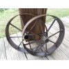 2) 16" steel ornamental Iron Wagon Wheel western rustic art
