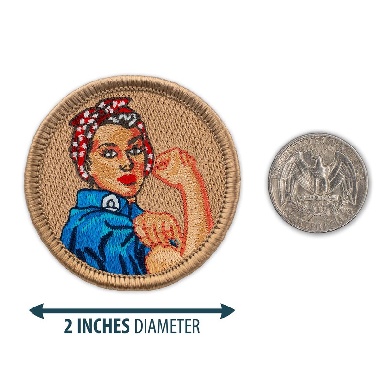 Rosie The Riveter Patrol Patch - 2" Diameter Round Embroidered