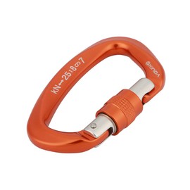 Mosquetón de escalada, cierre de seguridad de acero aleado en forma de D Clip de mosquetón de escalada Conector de mosquetón de bloqueo de escalada de alta resistencia Accesorios(11*8*2cm-naranja)