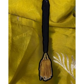 Women's Plain Patiala Shahi Paranda/Parandi Traditional Hair Accessory Braid Tassles/Hair Extension/Choti (Black with Golden Color Hangings)