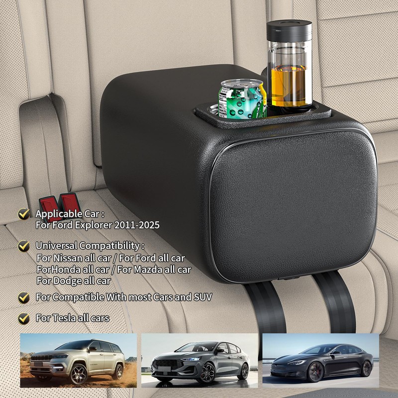 TDOFYH Car Rear Seat Armrest 2 Row Console Box with