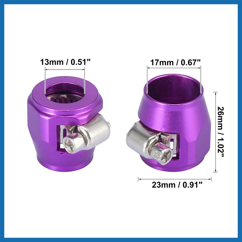 A ABSOPRO 4pcs AN8 Hex Car Hose Finisher Clamp Adapter