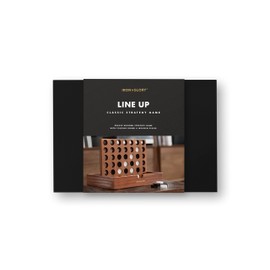 Iron & Glory Line Up Board Games Luxury Strategy Board Game Wooden Folding Board Games for Adults Classic Family Games & Kids Toys Deluxe Sets & Games with Checkers Bag Children,Brown,IAGLU