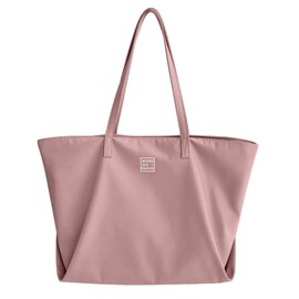 MAYMOONER Pink Tote Bag for Women Large Shoulder Bag Casual Nylon Multi Pocket Handbags for School Work College