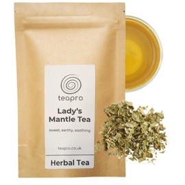 Teapro Lady Mantle Herbal Tea Loose Leaf 50g | Lady's Alchemilla Vulgaris Herb | Caffeine-Free Herbal Infusion | Period Cramp & Hormone Balance Tea for Women | Natural Lady Mantle Loose Tea