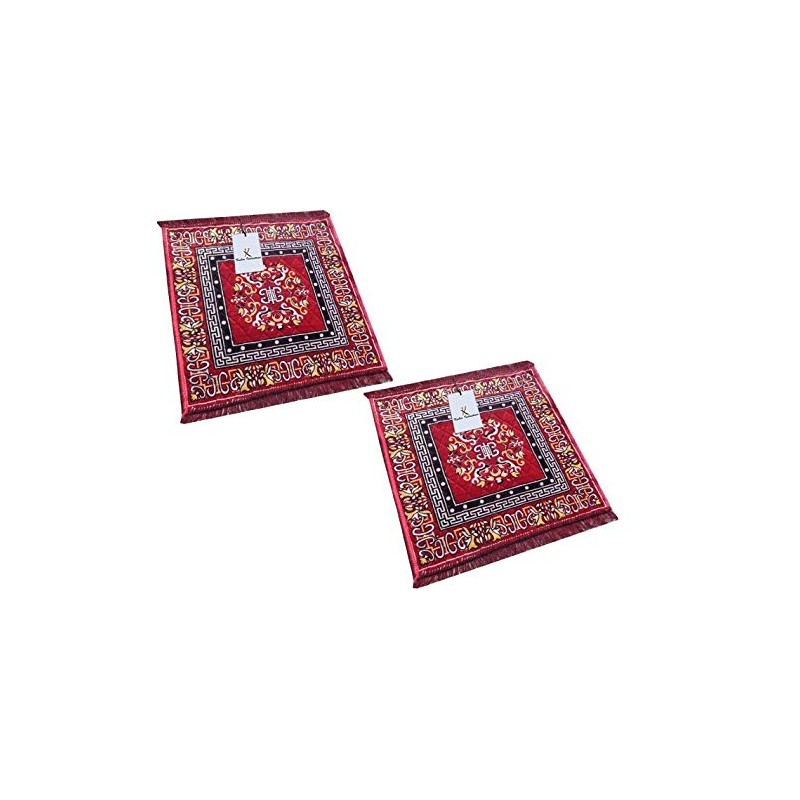 Kuber Industries 2 Piece Velvet Pooja Aasan Mat Set -