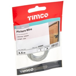 TIMCO 35BWP Picture Wire Silver - 0.92Dia x 3.5M