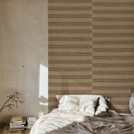 GoDear Design Textured Wallpaper, Faux Grasscloth Wall Covering, Decorative Contact Paper, 23" W x 96" L, Non-Pasted Paper, Mellow