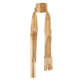 Sparkly Sequin Scarf, 70s Disco Accessory, Long Slim Tie for Women, Fancy Dress Carnival Club Party Costume, Sequins, No gemstone.