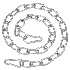 PATIKIL 3/16 x 40 Fitness Chain, Porch Hanging Swing Chair Chain Heavy Duty Fitness Extension Hammock Hardware Kit Gate Link Chain Lock for Punching Bag Outdoor Fence, Silver