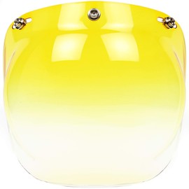 Yellow Gradient Wide Bubble Shield for Jet Helmets