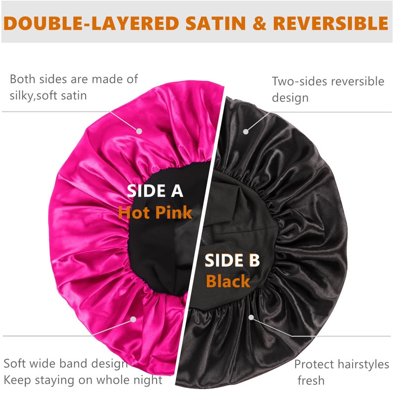 Silk Bonnet for Sleeping,Bonnet for Men and Women,Double Layer Satin