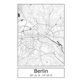 Moin Socks Berlin: Tea Towel/Drying Towel/Kitchen Towel with Map or City Map of Berlin