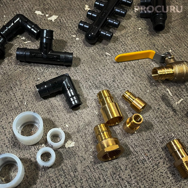 PROCURU (10) 1/2-Inch Brass Couplings With (20) Sleeve Rings, for