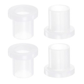 sourcing map 4pcs Flanged Sleeve Bearings 8mm Bore 10mm OD 12.5mm Length Nylon Bushings for Shaft, White