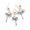 Kurt Adler Off White and Silver Grey Ballerinas Ornament 3