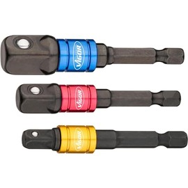 ViGOR - Socket wrench adapter set V7603/3 I attachments for tools for loosening and removing components I simple, versatile I drive: hexagonal 6.3 (1/4 inch) I 3 pieces