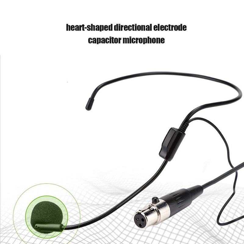 ASHATA Headset Headworn, 3 Pin XLR Microphone TA3F Connector Condenser