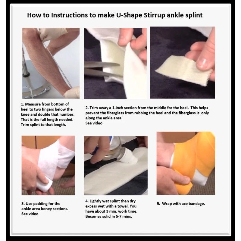 OrthoTape Fiberglass Stirrup Sprained Ankle Splint Kit | Materials make