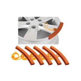 Alieemo 5PCS Car Tire Changing Rim Protector, 15cm Wheel Changing Rim Savers, Fixing Tire Rim Protective Cover for Wheel Scratch Prevention Tool, Car Accessories for Motorcycle SUV (Orange)