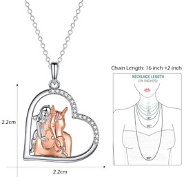 ITESSY Horse Necklace - Girl & Horse Riding Pendant, Charm Jewellery | Pony Necklace for Girls, Themed Gifts