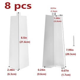 Semetall 8 Pcs Aluminum Siding Corners,8 inch Outside Corner Trim Metal Siding Panels with Nails,Aluminum Corner Trim for Mobile Home House Exterior,White