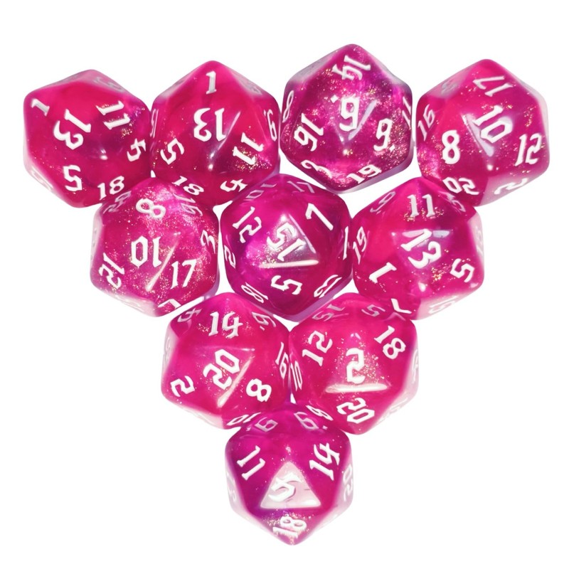 10PCs D20 Polyhedral Dice Set 22mm for DND RPG MTG