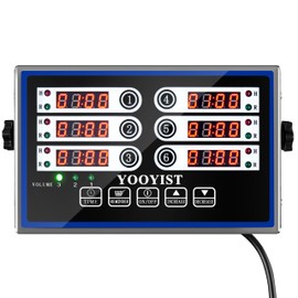 YOOYIST Kitchen Timers for Cooking – 6 Channel Commercial Kitchen Timer Restaurant Kitchen Supplies – Stainless Steel LED Technology Kitchen Timer Digital – Reminder Function, Loud Alarm, Black