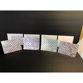 Unbranded New Mermaid Scale Notecards Set Of 4 Multi Colored With Envelopes Summer Writing