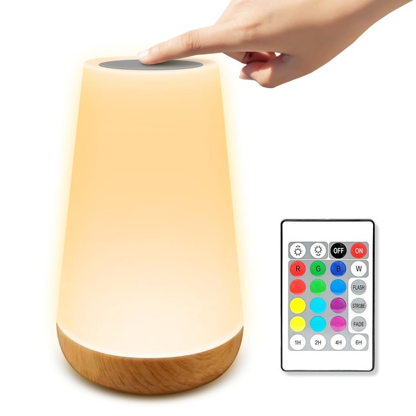 Hyted LED Night Light, Bedside Lamp with Memory Function and Touch Dimming Function, 5 Levels of Brightness for Children's Night Light for Bedroom, Children's Room