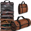 WELKINLAND Heavy-Duty Waxed Canvas Tool Roll, 7-Pockets Tool Wrap Roll,