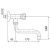 Wall Tap Fitting for Cold Water Pivotable